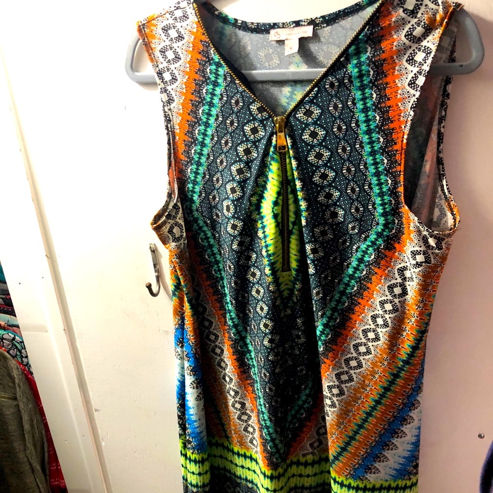 Zippered ikat dress or tunic